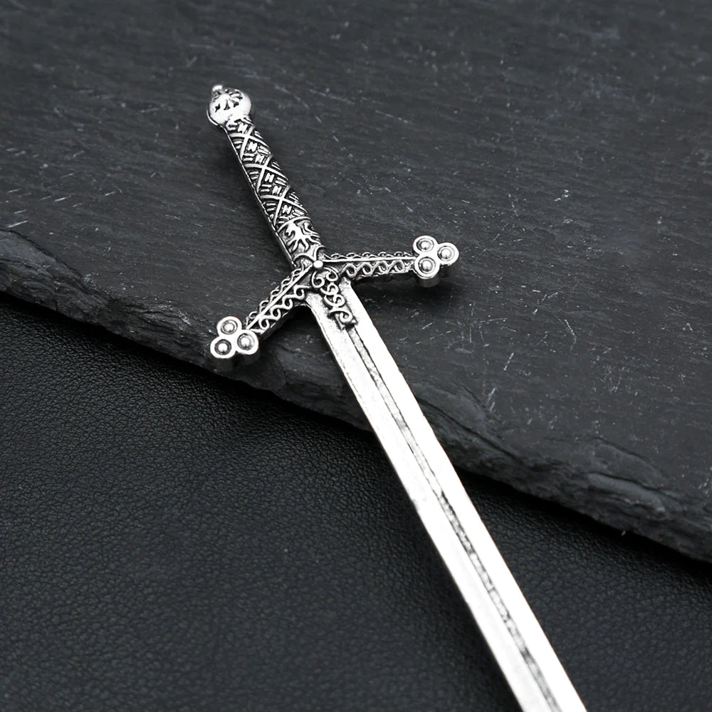 Viking Lunar Sword Hair Stick — Stainless