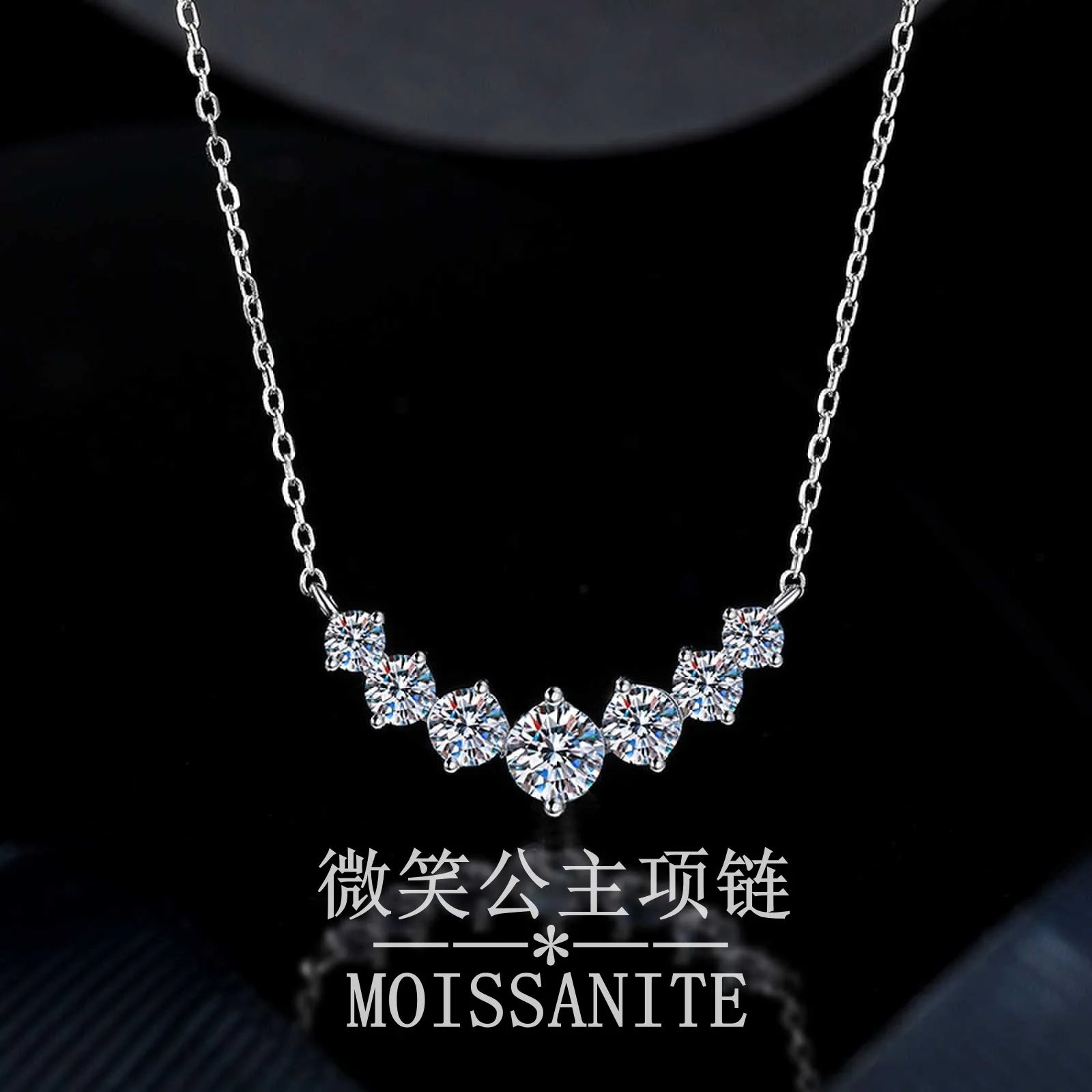 Luxury 18K Solid Platinum PT950 Necklace Moissanite Princess Pendant 2.8 carat D Color Moissanite Full Diamond Clavicle