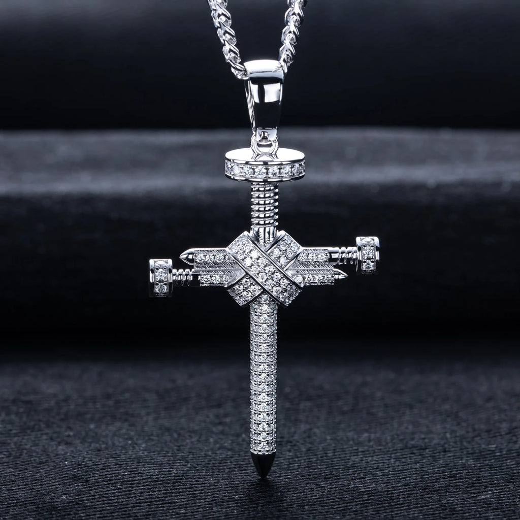 Iced Out Cross Pendant — 925 Silver