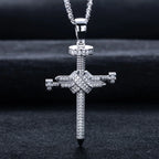 Iced Out Cross Pendant — 925 Silver