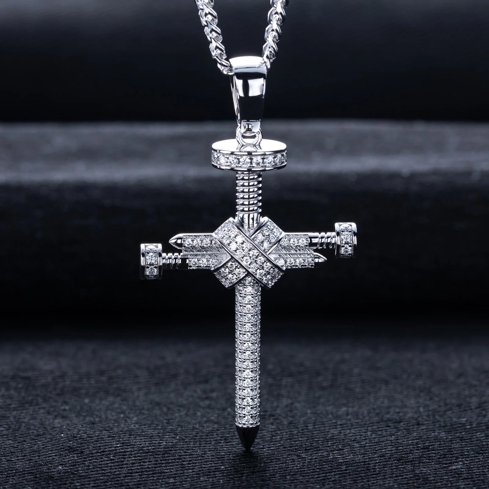 Iced Out Cross Pendant — 925 Silver