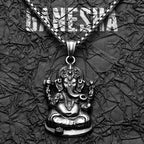 Ganesha Pendant Necklace — Stainless Steel