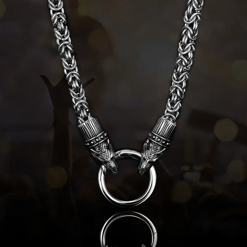Animal Pendant Necklace Wolf Dog Skull Snake — Stainless Steel