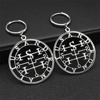 Baphomet Steel Earrings Seal Andromalius Hoop