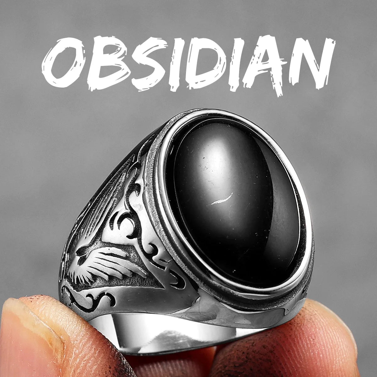 Black Turquoise Ring — Stainless Steel