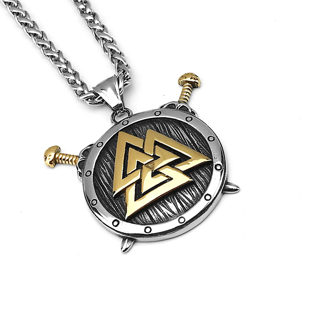Valknut Steel Pendant 316L Odin Viking Warrior