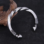 Retro Mobius Twist Horseshoe Open Cuff Bangles Men Stainless Steel Viking Symbol Bangle Punk Statement Jewelry Gift