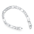 New 8 Inches 925 sterling silver Punk Figaro Chain Bracelet for Men Women Hip Hop Bracelet Party Fashion Jewelry Gifts wholesale