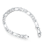 New 8 Inches 925 sterling silver Punk Figaro Chain Bracelet for Men Women Hip Hop Bracelet Party Fashion Jewelry Gifts wholesale