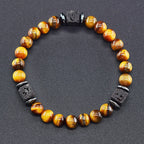 Retro Black Block Volcanic Bracelets Men Women Frosted Onyx Lava Beads Jewelry Yoga Meditation Birthday Gift Wholesales
