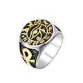Egyptian Vintage Men Eye Of Horus Ring Fashion Stainless Steel Ankh Cross Ring Punk Biker Amulet Jewelry Gift