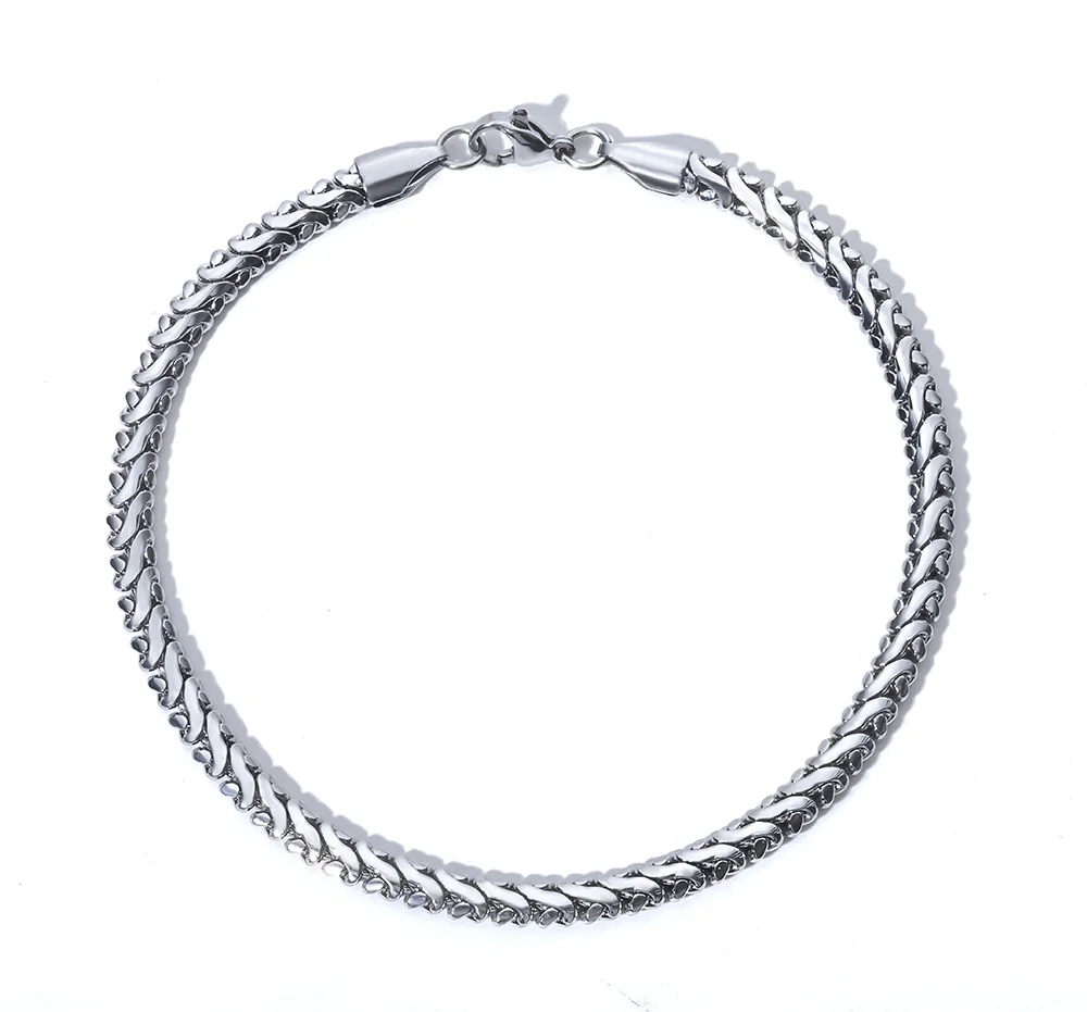 18K Gold Link Chain Bracelet Stainless Steel 4MM