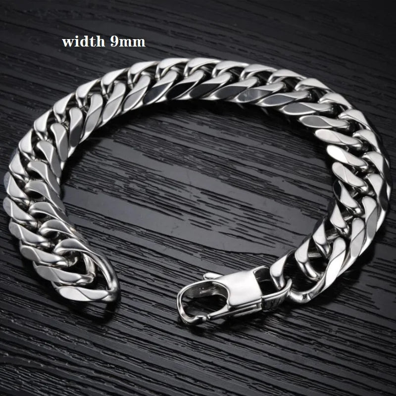 2022 New Trendy 316L Stainless Steel Base Chain Bracelet for Men Women Link Cuban Byzantine Coffee Beans Pig Nose Jewelry Gift