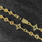 Iced Out CZ Colorful Bracelet Gold 18K