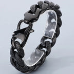 Retro Man Bracelet for Men Solid 18MM 316L Stainless Steel Curb Cuban Link Chain Bracelets Men's Hand Wrist Jewelry