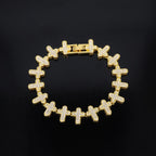 ZAKOL 20/50CM Iced Out Buling Rhinestone CZ Cross Tennis Chain Bracelet Necklace Set Women Men Fashion Hip-hop Rock Jewels
