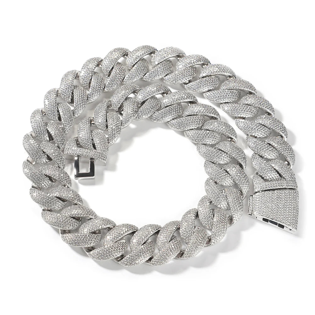 THE BLING KING 28mm Heavy Miami Cuban Necklace Micro Paved Out Cubic Zirconia Fashion HipHop Jewelry For Men