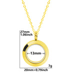 Round Pendant Necklace Locket Charm Stainless Steel Necklaces For Women Men Jewelry Chain Around Neck Necklace Decoration Gifts