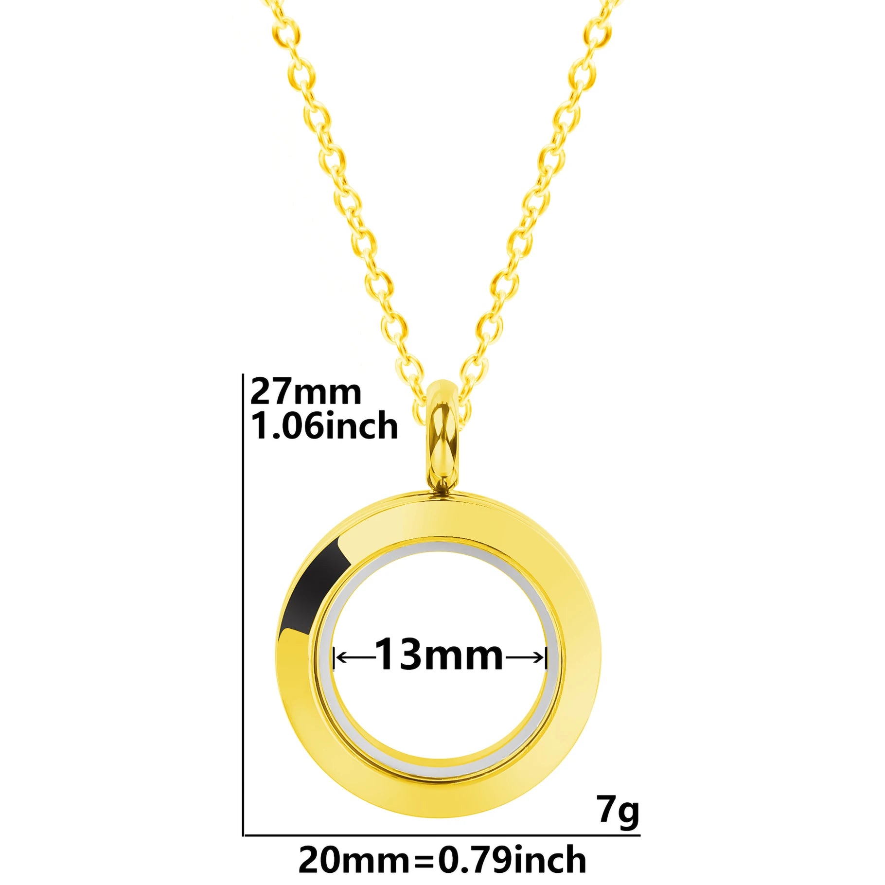 Round Pendant Necklace Locket Charm Stainless Steel Necklaces For Women Men Jewelry Chain Around Neck Necklace Decoration Gifts