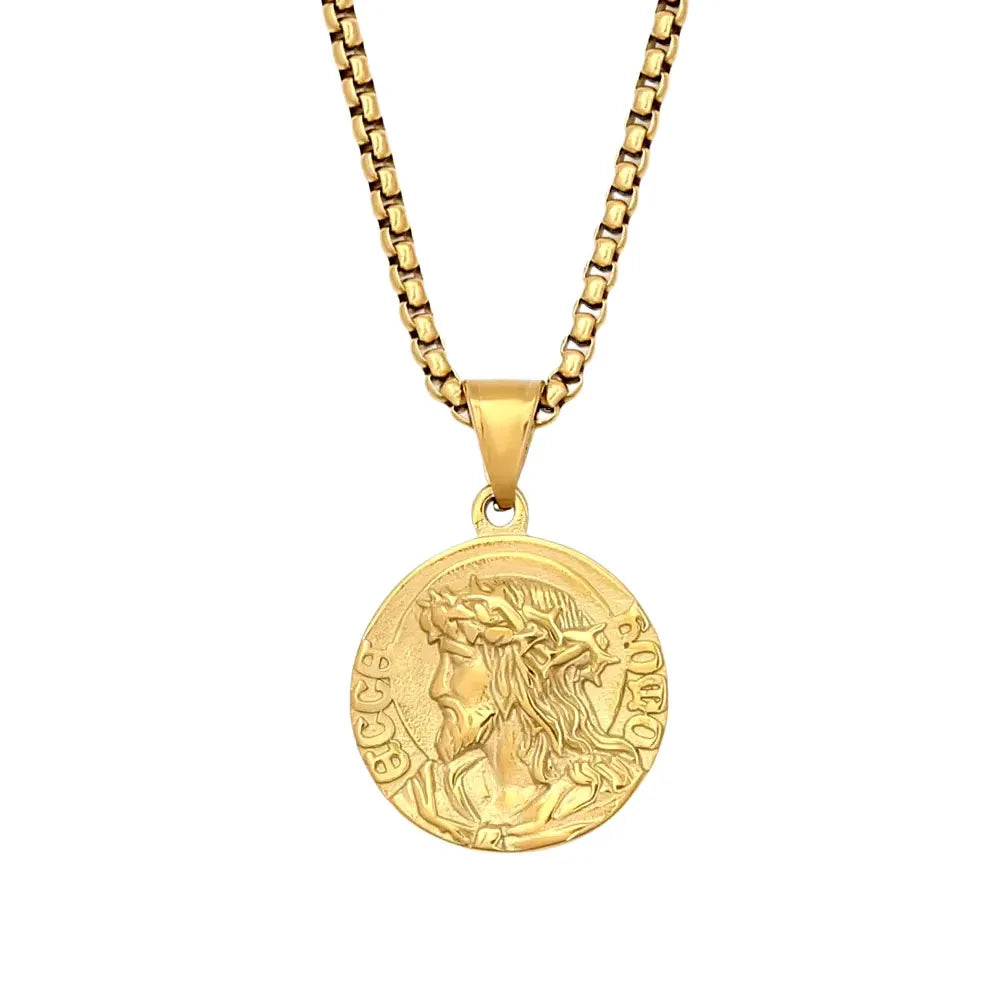 Jesus Portrait Pendant Necklace 316L Stainless Steel Christian Medal Necklaces For Men Women Jewelry Gift Dropshipping