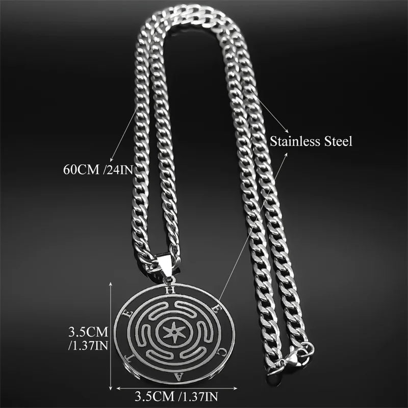 Greek Myth Silver Chain Mythology Hecate Wheel