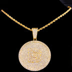 Initial Letter Pendant Necklace — Miami Cuban Chain