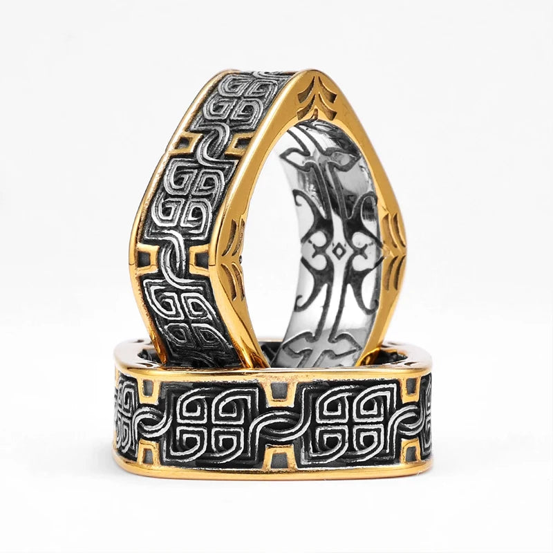 New Norse Viking Celtics Knot Rings for Men Women Fashion Simple Vintage Totem Biker Ring Stainless Steel Jewelry