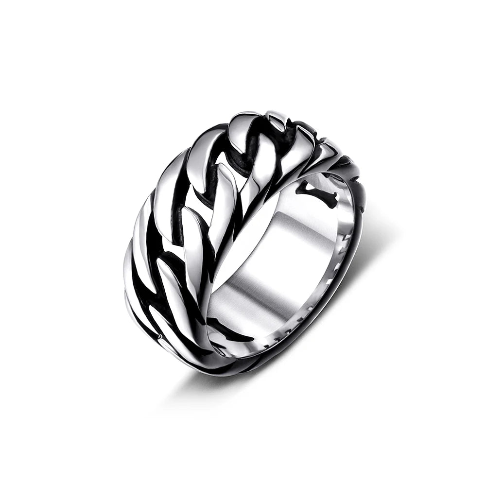 Simple Punk Link Chain Ring — Stainless Steel