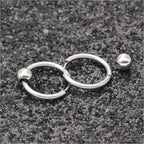 1 Pair Hoop Earrings Circle 8mm-16mm 316L Stainless Steel With Ball Earrings Piercing Plating No Fade Allergy Free For