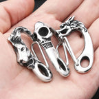 Lion Head Keychain — Stainless Steel