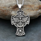Cross Steel Pendant Vintage 316L Saint Michael