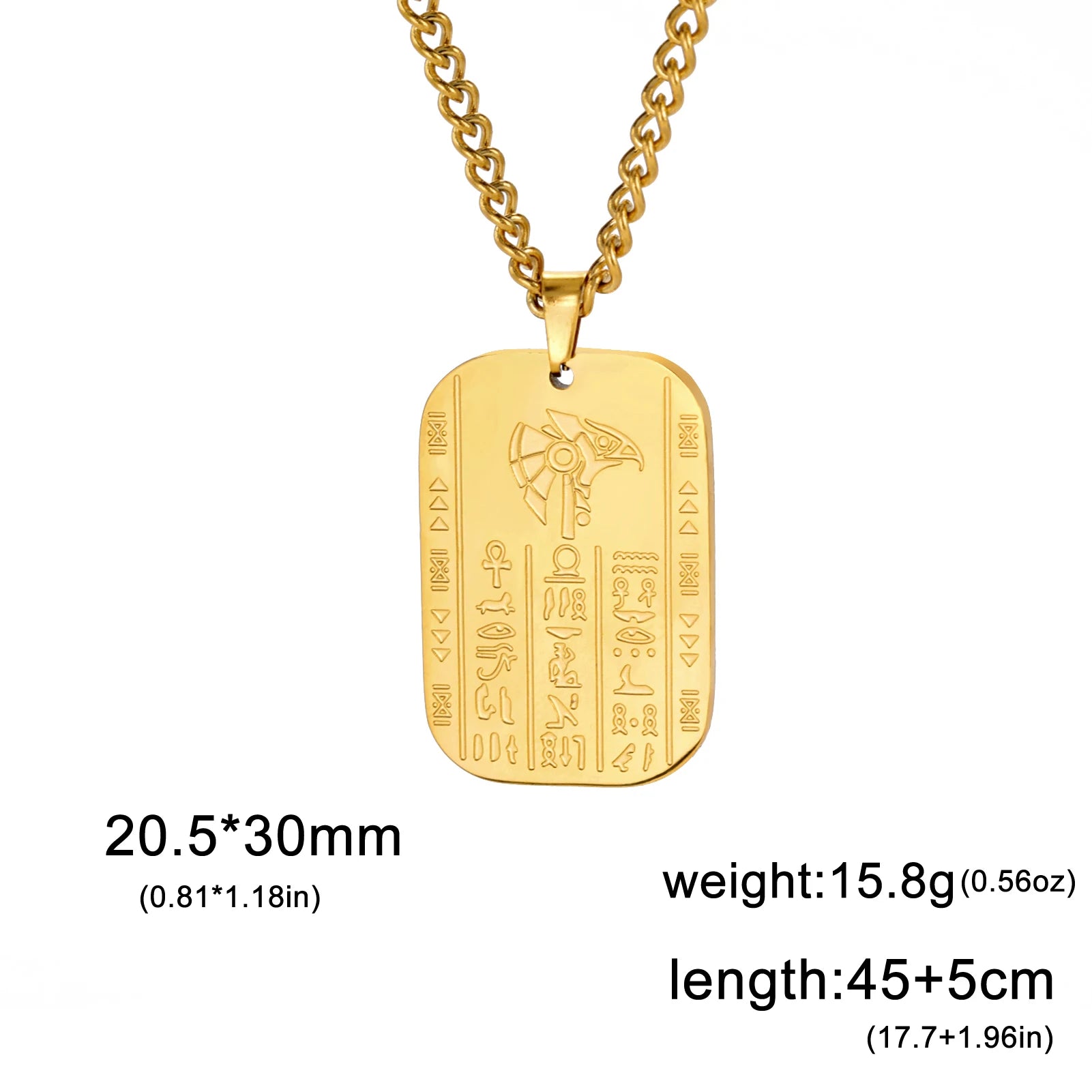 LIKGREAT Ancient Egyptian Mythology Goddess Necklace for Men Eye of Horus Egypt Death Protection Amulets Stainless