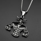 Bull Head Gold Pendant Muscle Fitness Power Punk