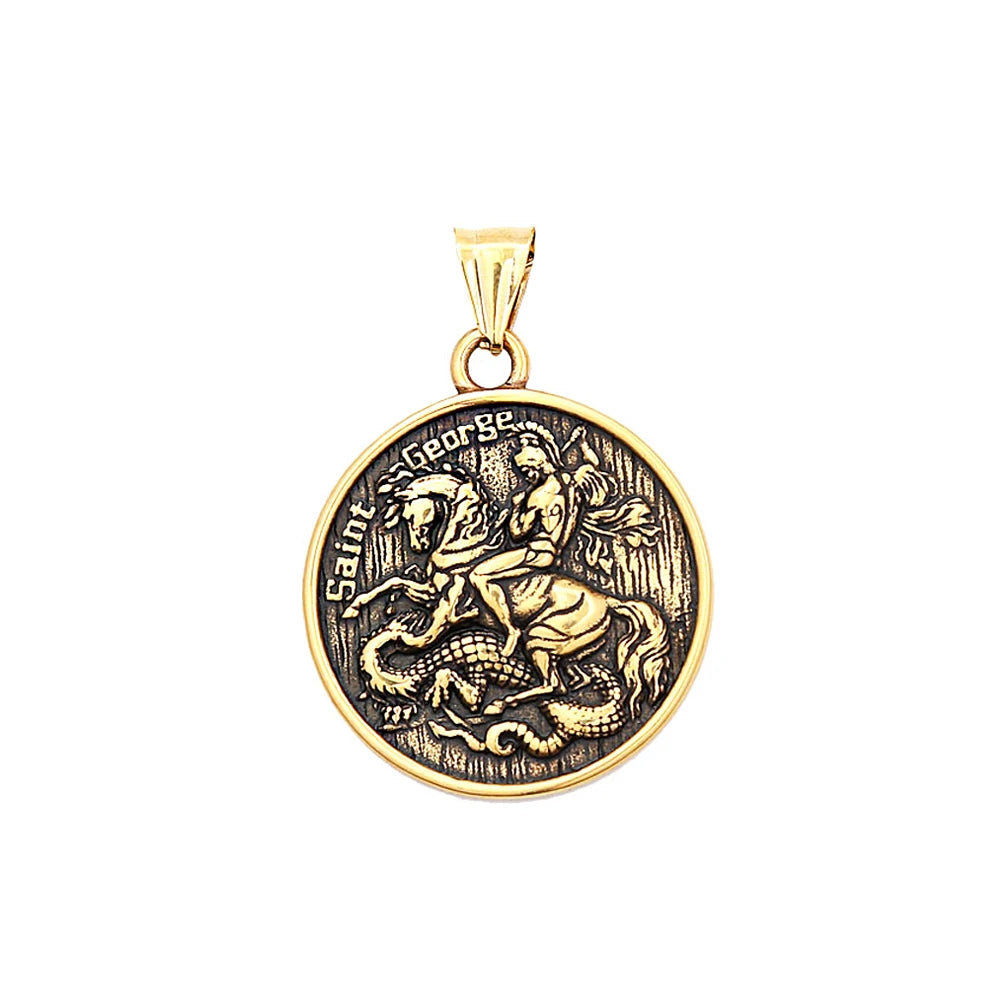 Saint George Dragon Pendant — Stainless