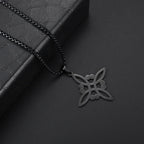 Stainless Steel Irish Celtic Trinity Knot Necklace Witch Knot Pendant Men Women Protection Amulet Jewelry Gift