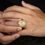 Moissanite Skull Ring — 925 Silver