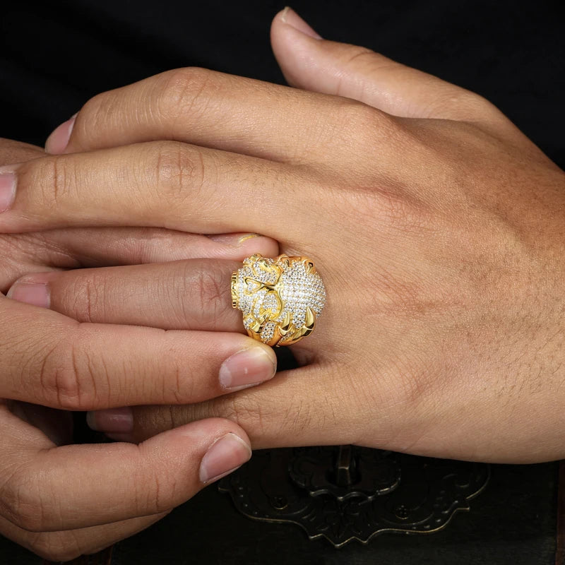 Moissanite Skull Ring — 925 Silver