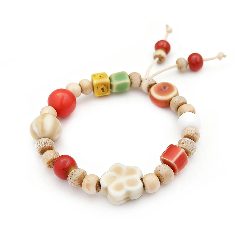Rope Ceramic Bead Bracelet — Stainless Steel