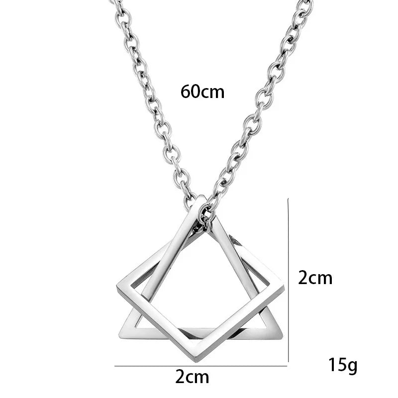 Geometric Statement Pendant Necklace Silver