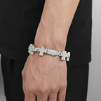 Iced Out Cross Infinity Bracelet CZ Cuban