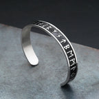 Nordic Viking Rune Open Cuff Bracelet — Stainless Steel