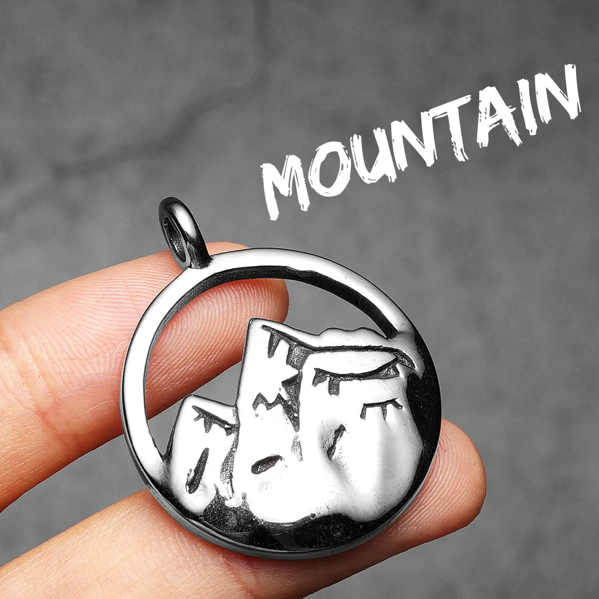 Snow Mountain Minimal Pendant — Stainless Steel