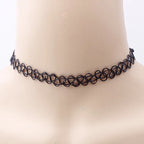 Aihua Gothic Crystsal Cross Pendant Black Velvet Necklace for Women Elegant Pearl Heart Choker Necklace Statement Jewelry