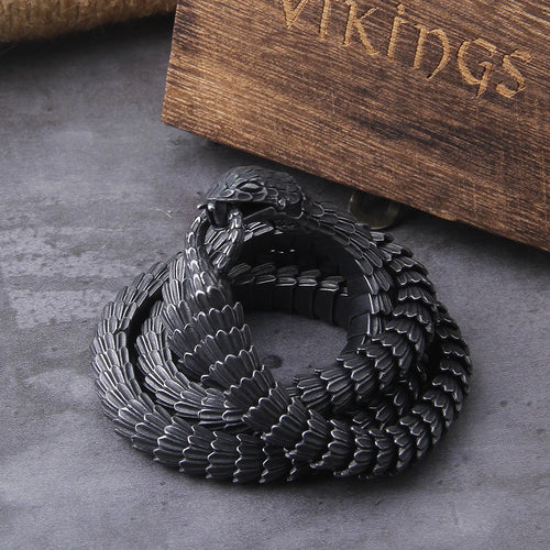 Viking Snake Pendant Necklace — Stainless Steel