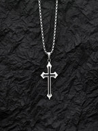 Cross Black Pendant Japanese Korean