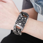 Punk Rock Man Bracelet Stainless Steel Wide Skull Head Link Chain Bracelets for Men Gothic Men's Bikers' Jewelry