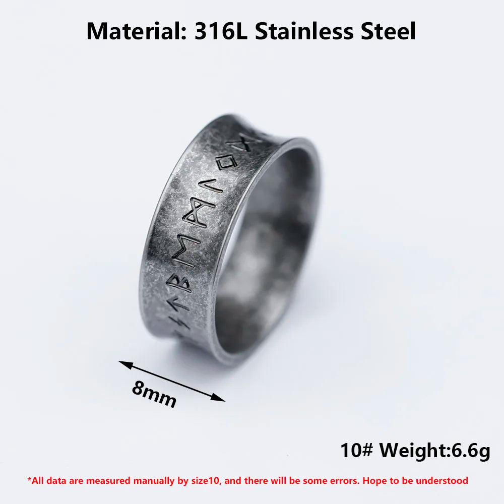 2024 New Creative Design Stainless Steel Viking  RUNE Ring Men Nordic Trinity Wedding Rings for gift Fashion Jewelry