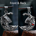 Dragon Stone Moon Pendant — Stainless Steel