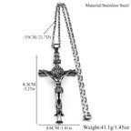Big INRI Jesus Crucifix Cross Pendant Necklace — Stainless Steel