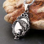 Gothic Crow Skull Stainless Steel Pendant Necklace